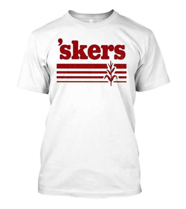 Skers Nebraska Cornhuskers Text Red Lines T-Shirt