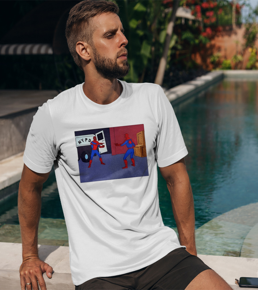 NYPD Spider Man Pointing Meme Twins Scene T-Shirt