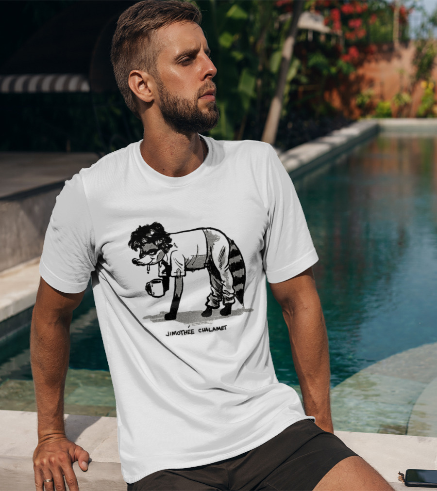 Timothée Chalamet Jimothy Raccoon 2026 Crossover Meme T-Shirt
