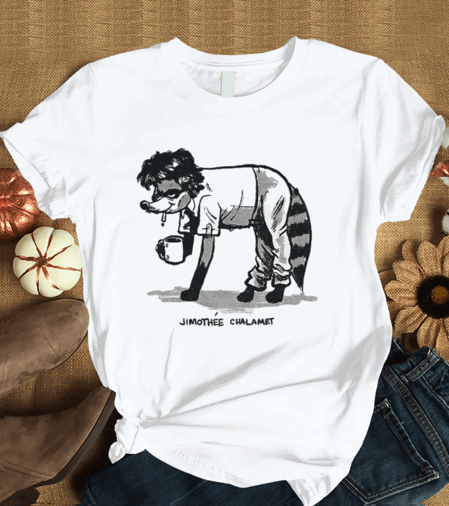 Timothée Chalamet Jimothy Raccoon 2026 Crossover Meme T-Shirt