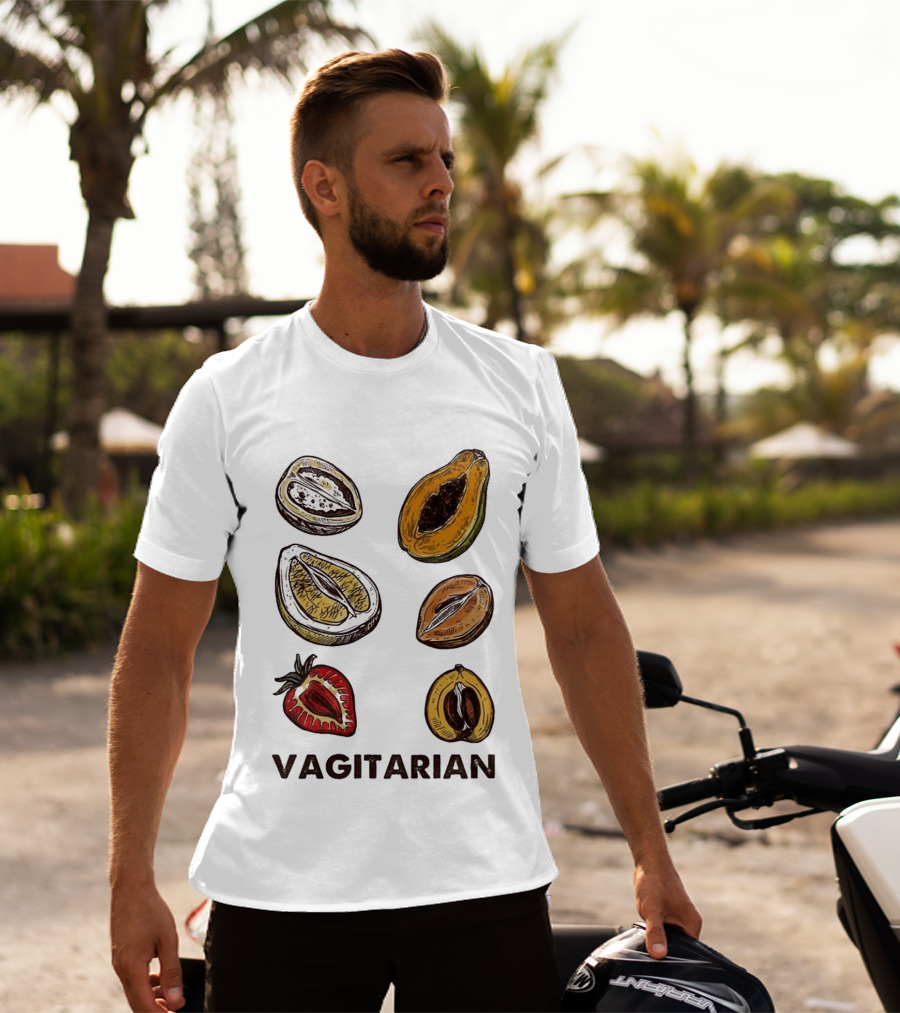Vagitarian Fruit Humor Strawberry Avocado Papaya Illustrations T-Shirt