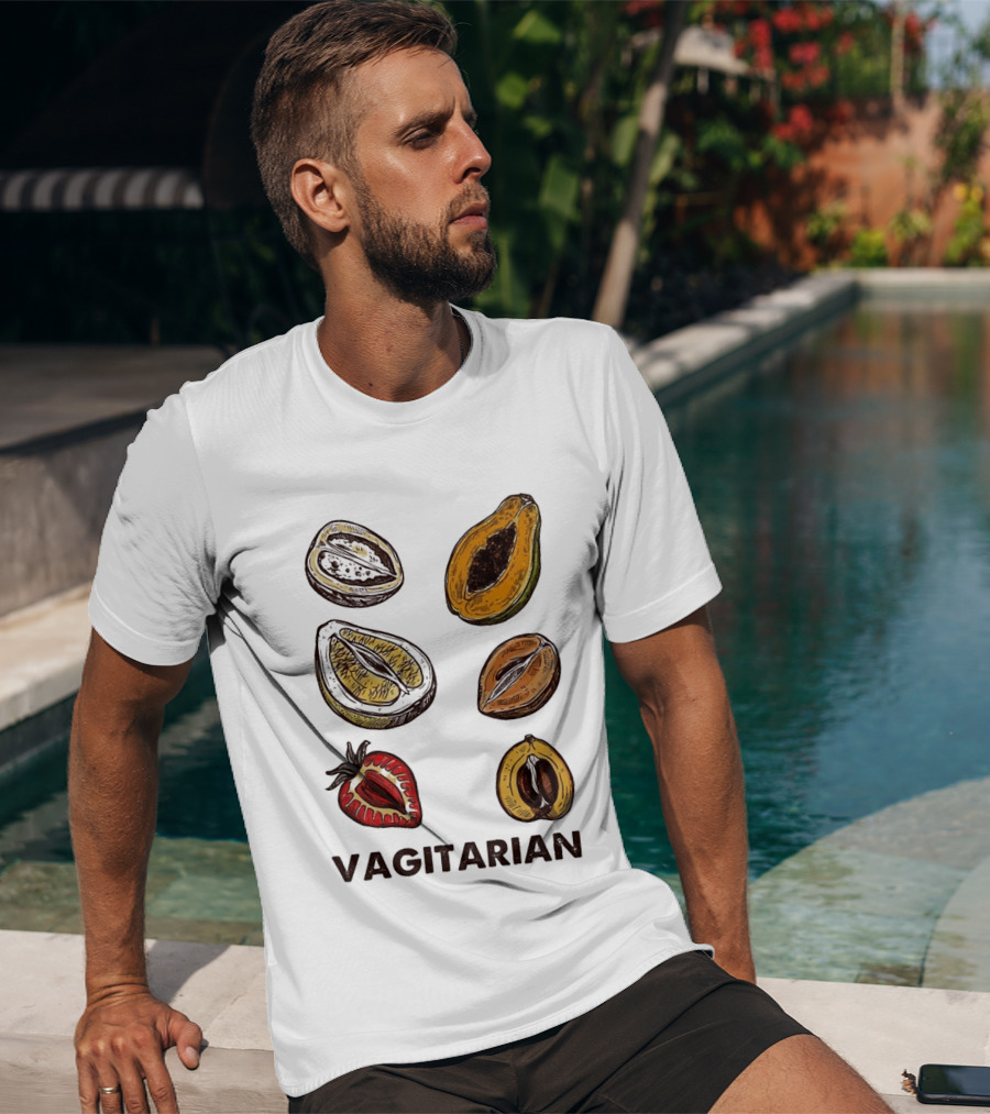Vagitarian Fruit Humor Strawberry Avocado Papaya Illustrations T-Shirt