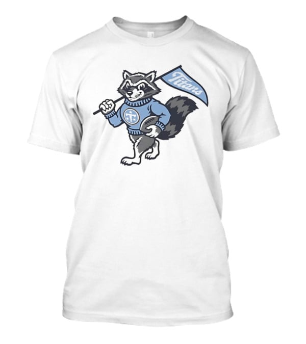 Tennessee Titans Raccoon With Football And Flag T-Shirt