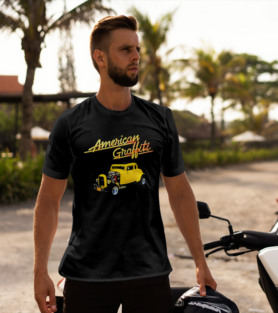 American Graffiti Yellow Deuce Coupe Hot Rod Car T-Shirt
