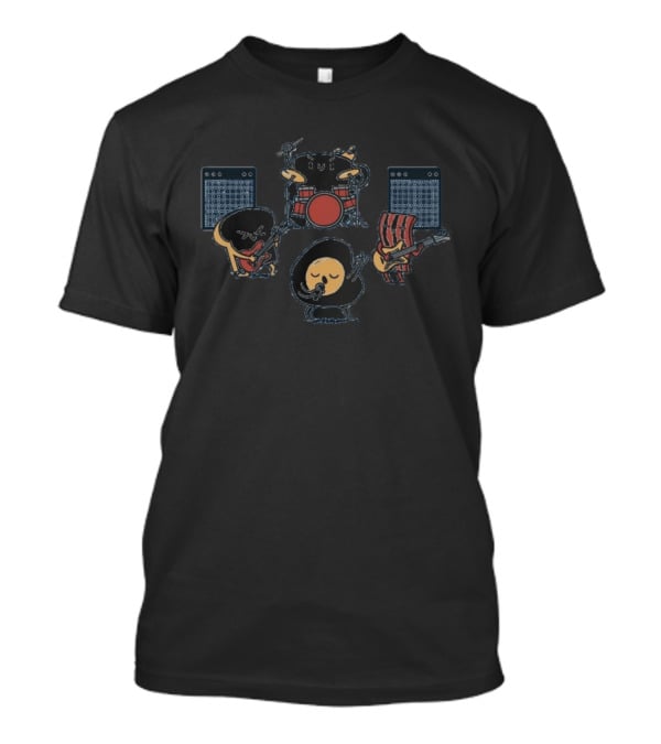 Breakfast Food Band Egg Bacon Playing Music Instruments T-Shirt