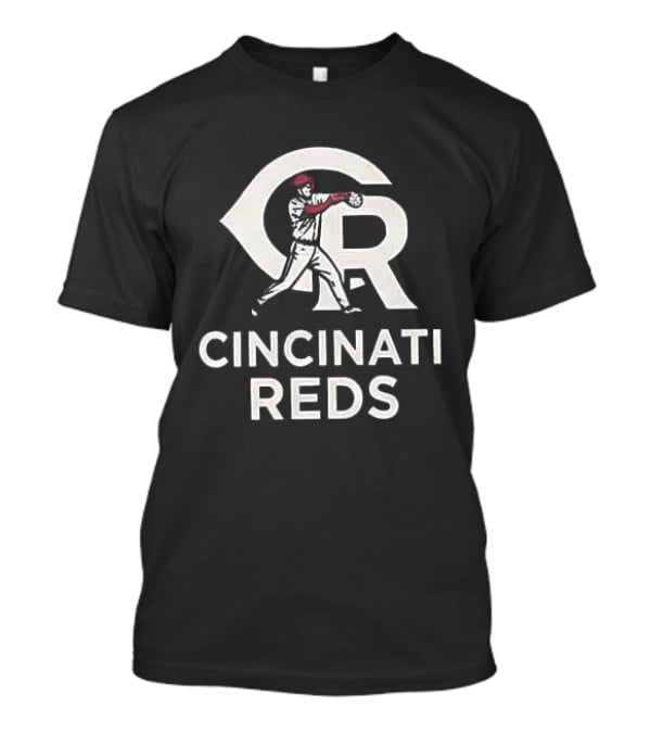 Cincinnati Reds Skull Crossing Bats Baseball Logo Sports Fan T-Shirt