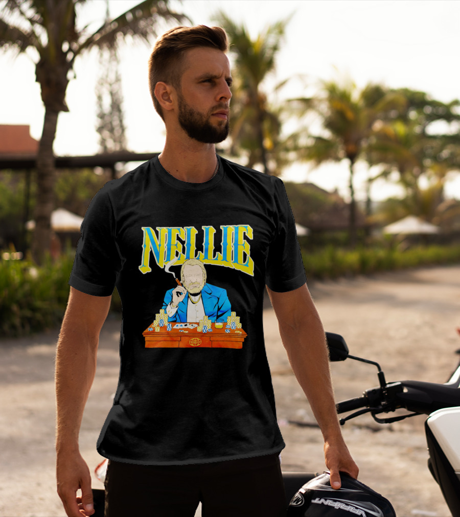 Nellie Warriorsworld Don Nelson Poker Scene Cigar Golden State Coach T-Shirt