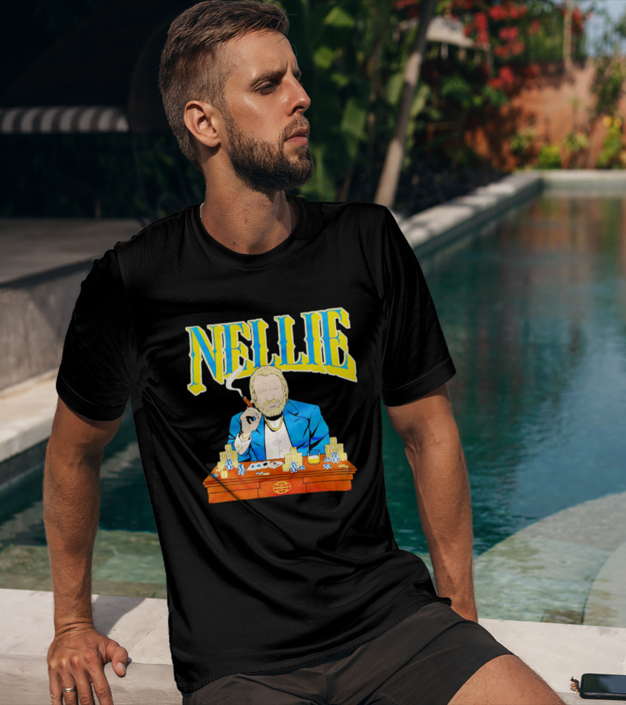 Nellie Warriorsworld Don Nelson Poker Scene Cigar Golden State Coach T-Shirt
