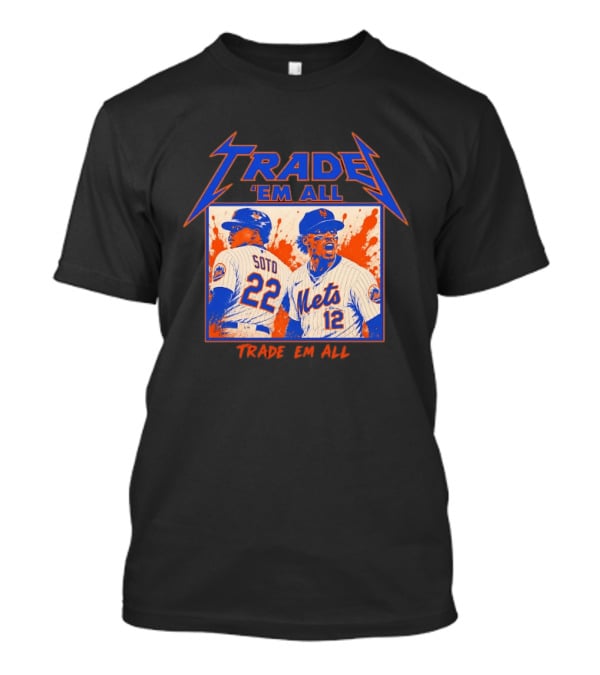 New York Mets Trade Em All Soto Heavy Metal Splatter Player Photos T-Shirt
