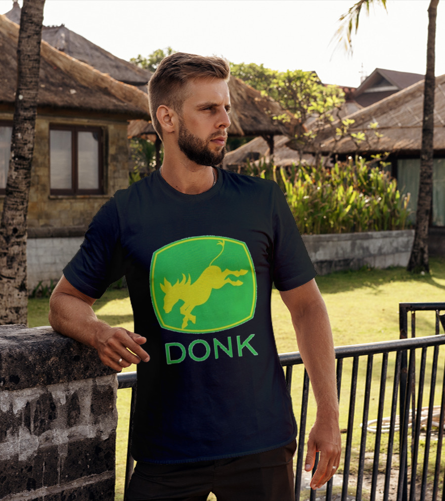 Donk Green And Yellow Farming Donkey T-Shirt