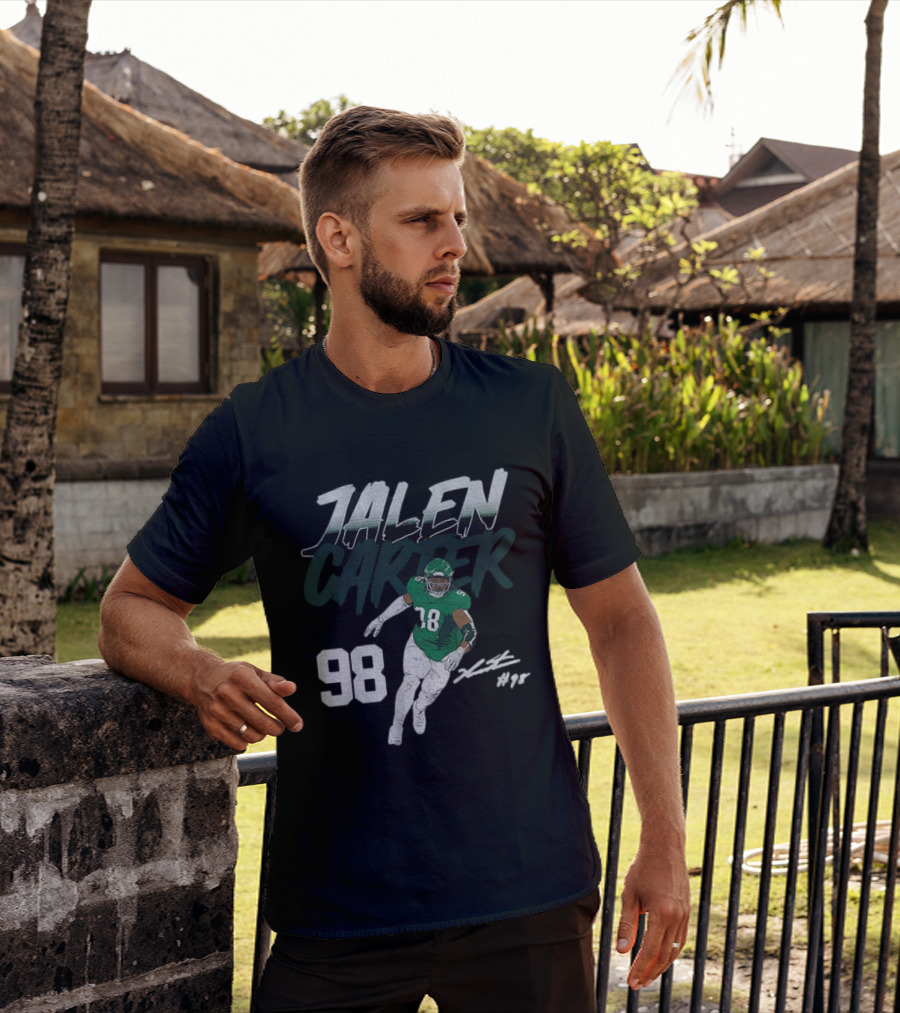 Jalen Carter Philadelphia Eagles 98 Football Player Signature T-Shirt