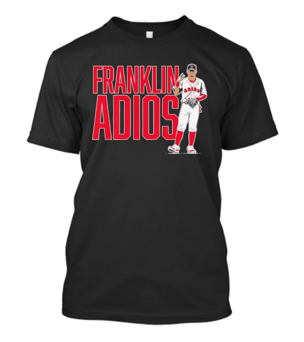 Franklin Arias Adios Baseball Player Gesture In Red And White Uniform T-Shirt