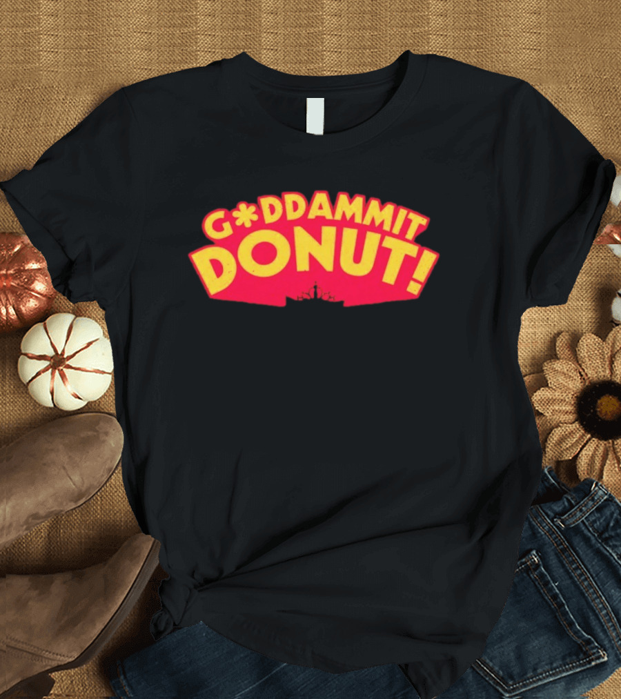 Gddammit Donut Goddammit Crown Starburst Red Yellow T-Shirt