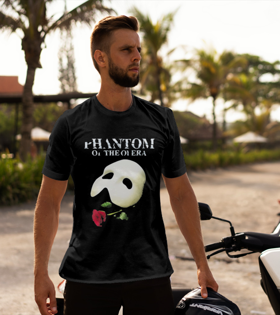 Phantom Of The Opera Mask Red Rose T-Shirt
