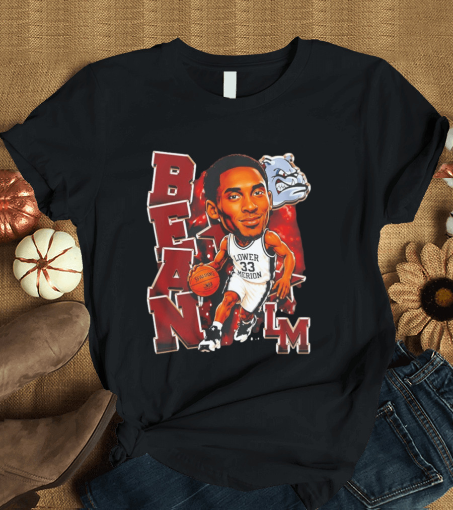 Kobe Bryant Lower Merion Aces Bean Spalding NBA Basketball LM Bulldog T-Shirt