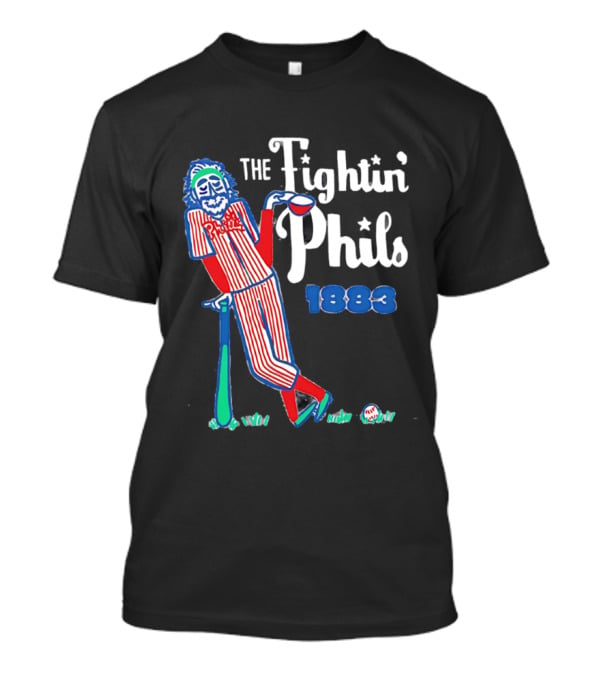 Phillies The Fightin' Phils 1883 Vintage Baseball Character With Bat And Ball T-Shirt