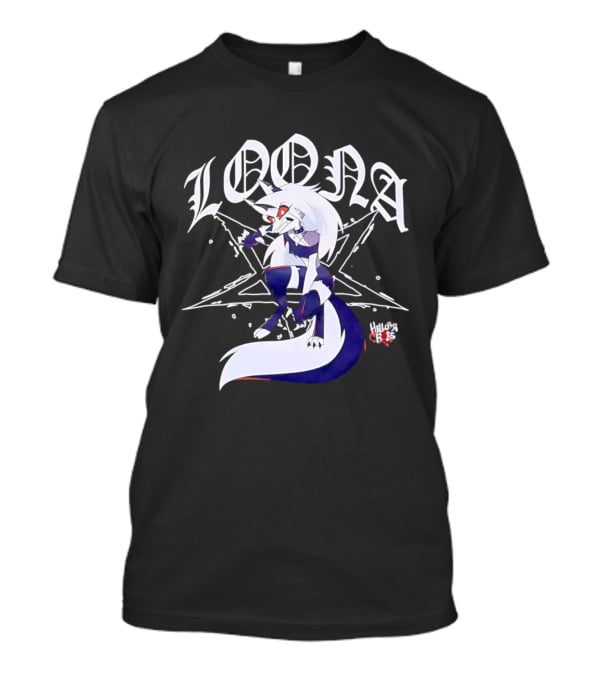Loona Helluva Boss Demon Character With Stylized White Text And Pentagram T-Shirt