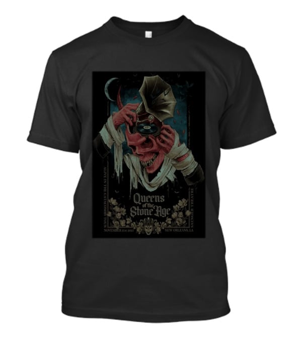 Queens Of The Stone Age Alive In The Catacombs Tour 2025 Saenger Theatre New Orleans T-Shirt