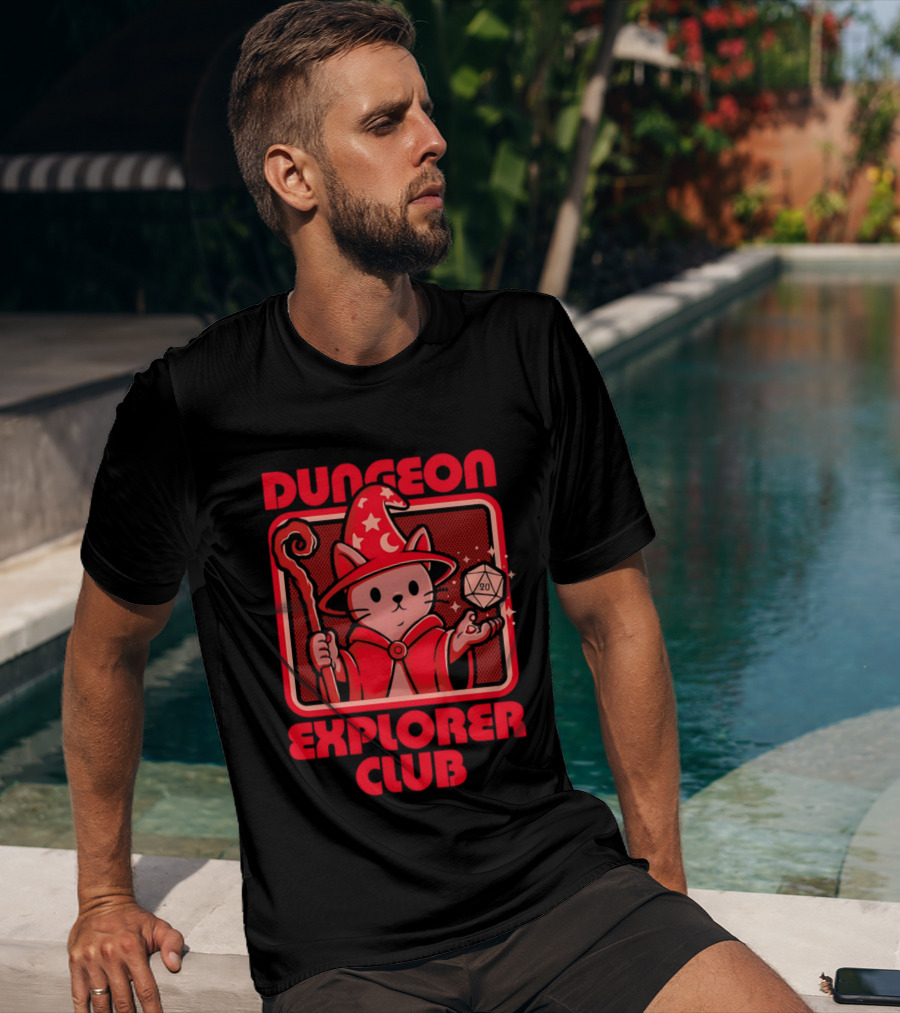 Dungeon Explorer Club RPG Mage Cat T-Shirt