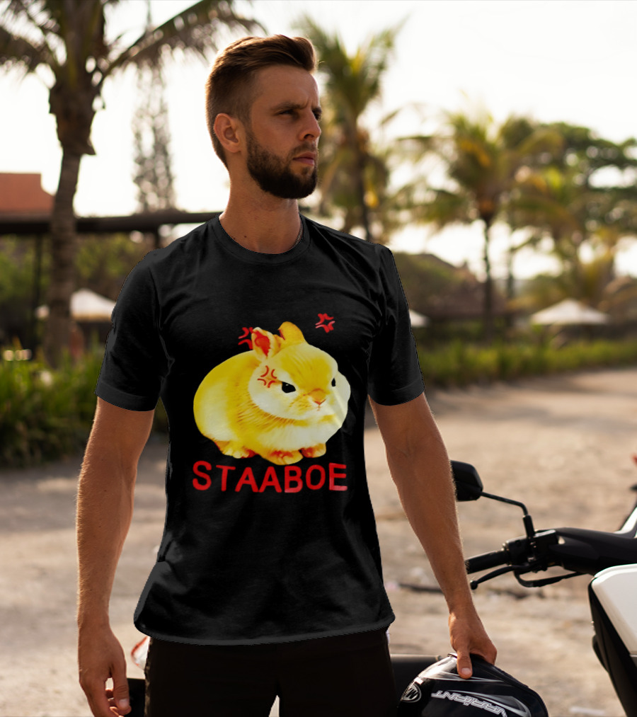 Staaboe Angry Fluffy Yellow Rabbit Red Marks T-Shirt