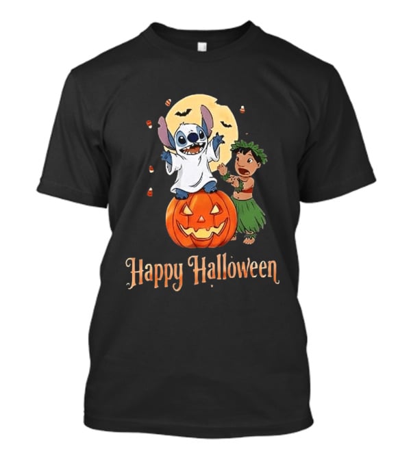 Stitch Halloween Happy Pumpkin Lilo Ghost Costume T-Shirt