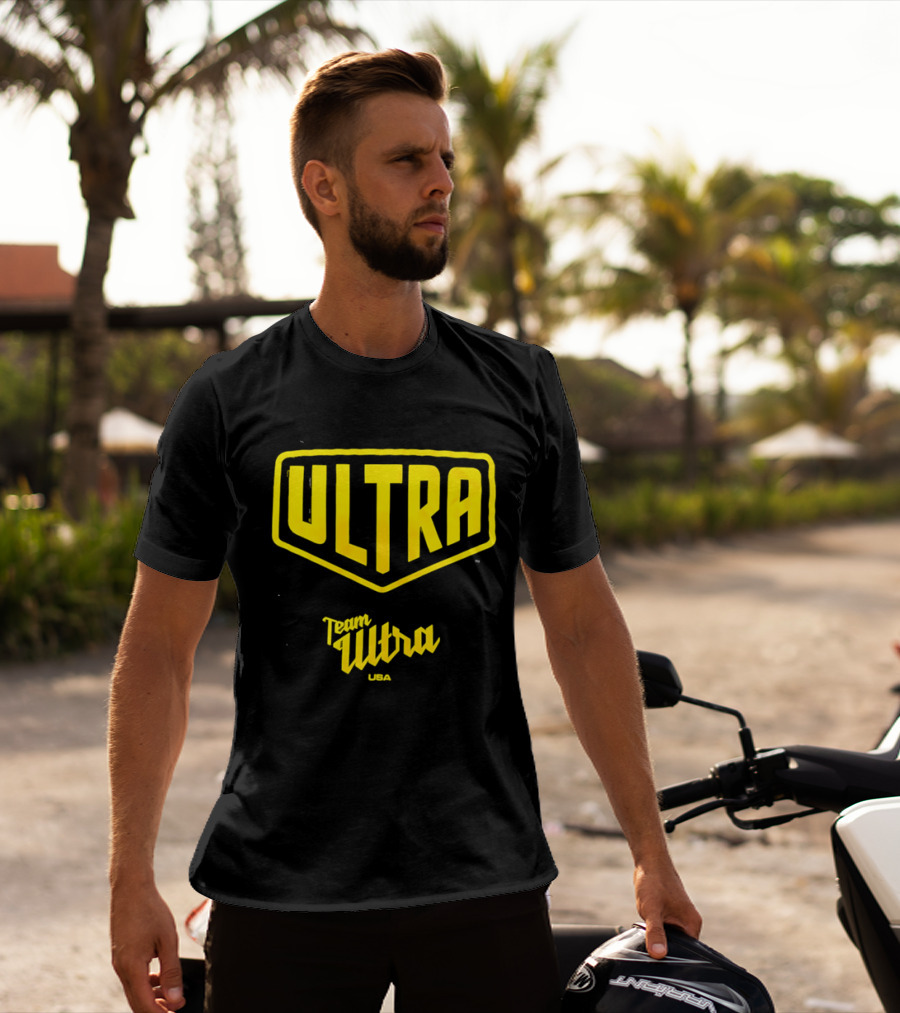 Team Ultra USA Yellow Black Shield Crest Ultra USA T-Shirt