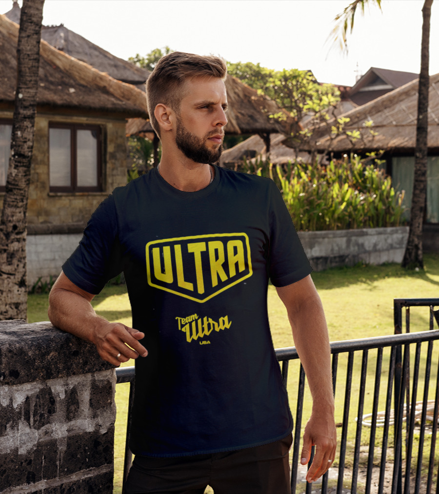 Team Ultra USA Yellow Black Shield Crest Ultra USA T-Shirt
