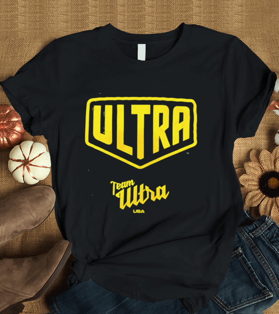 Team Ultra USA Yellow Black Shield Crest Ultra USA T-Shirt