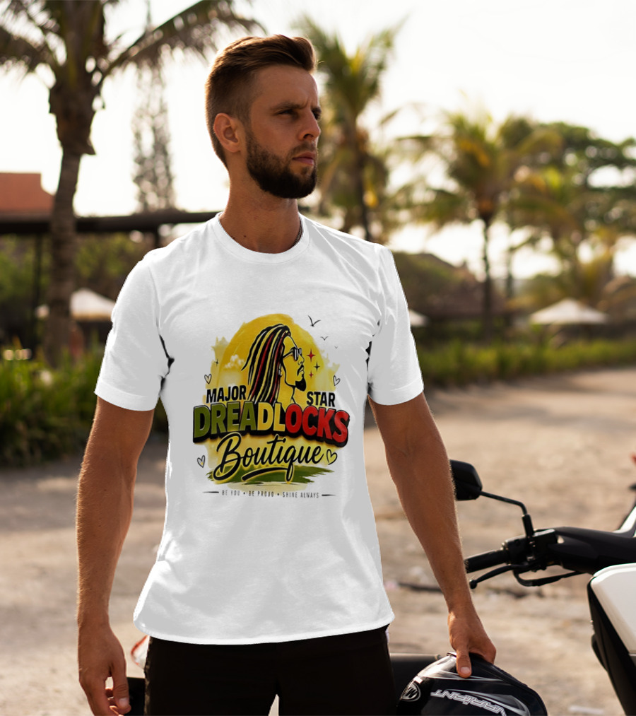 Major Star Dreadlocks Boutique Be You Shine Always Rastafarian Man Profile T-Shirt