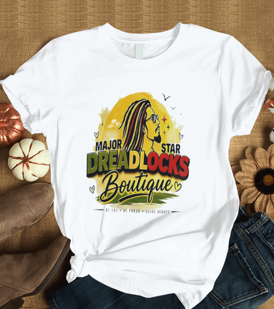Major Star Dreadlocks Boutique Be You Shine Always Rastafarian Man Profile T-Shirt