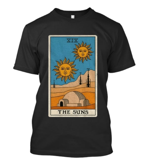 XIX The Suns Twin Suns Tarot Card Star Wars Tatooine Desert Dome T-Shirt