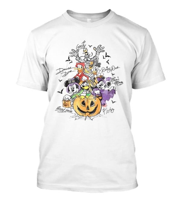 Mickey Minnie Donald Goofy Pluto Daisy Halloween Pumpkin Costume Bash T-Shirt