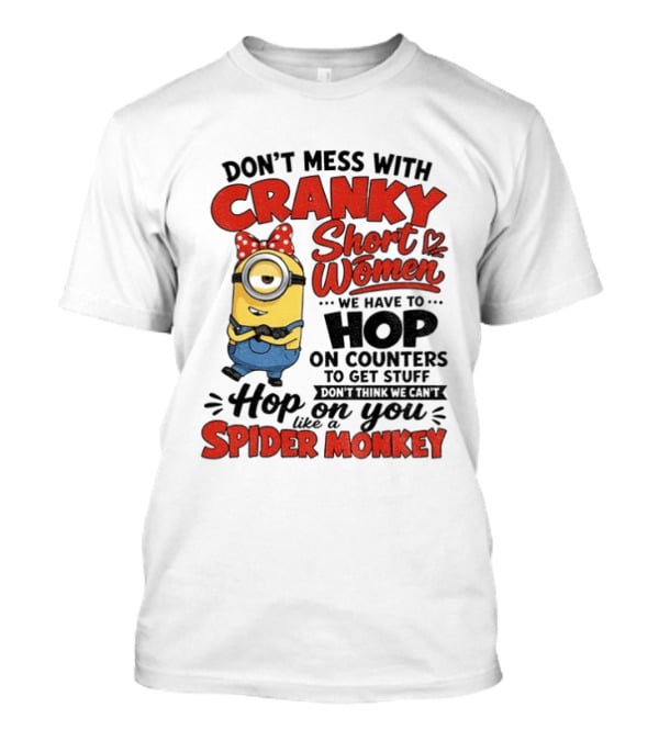 Minion Cranky Short Women Hop On Counters Spider Monkey T-Shirt