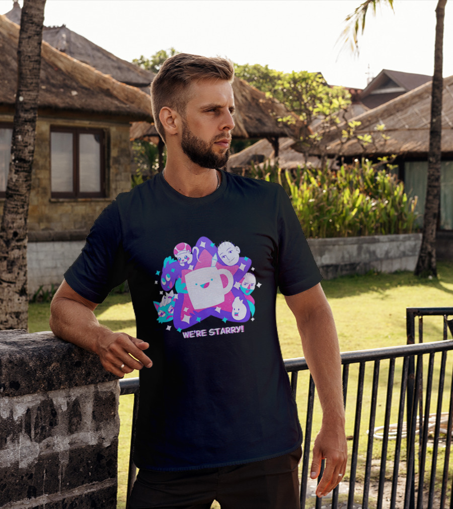 We're Starry Colorful Cartoon Characters And Happy T-Shirt