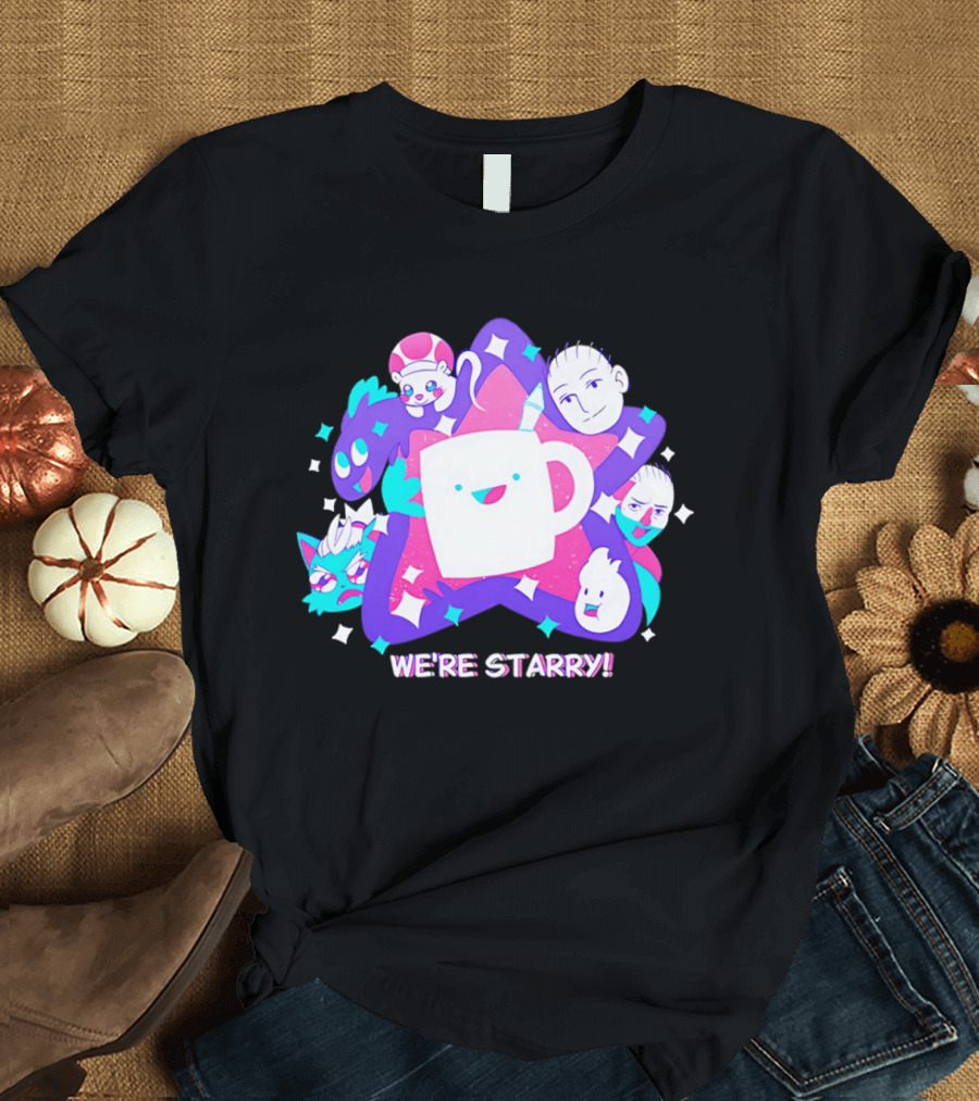 We're Starry Colorful Cartoon Characters And Happy T-Shirt