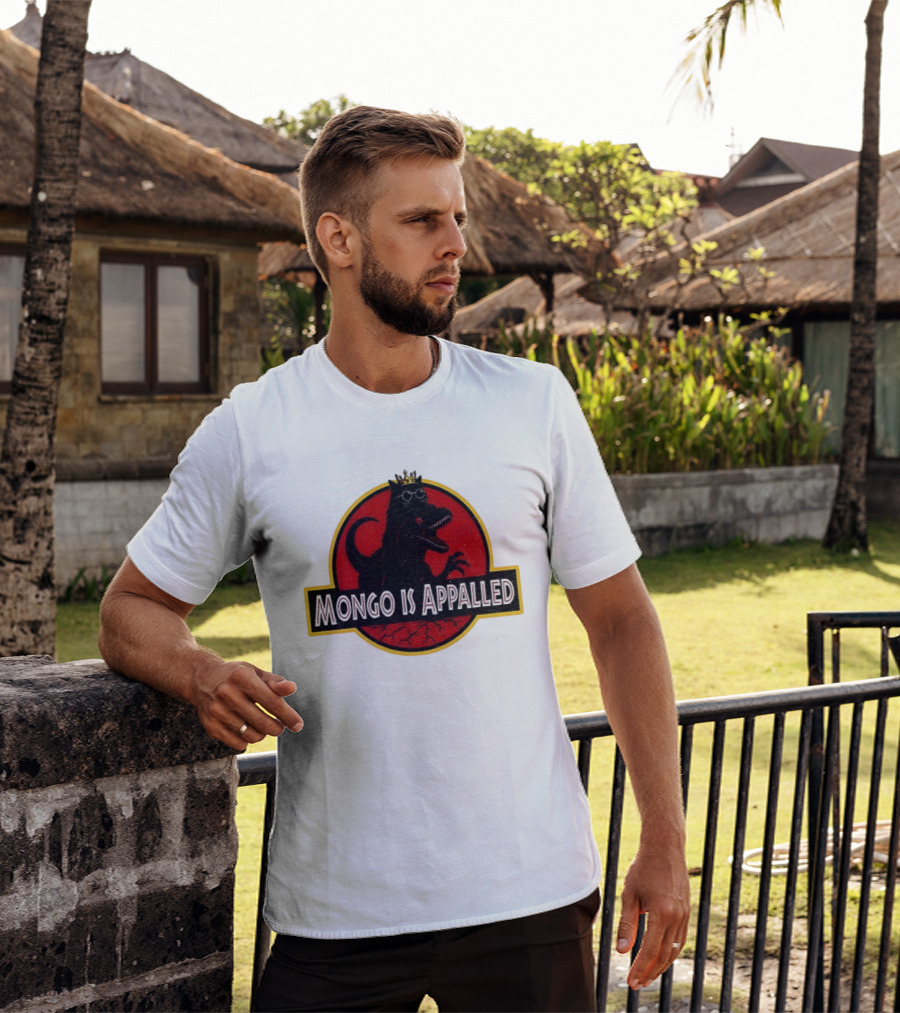 Mongo Is Appalled Dinosaur Crown Sunglasses Red Circle T-Shirt