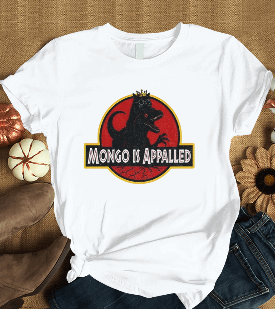 Mongo Is Appalled Dinosaur Crown Sunglasses Red Circle T-Shirt