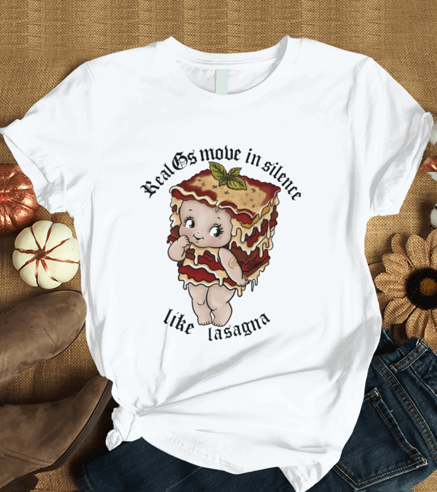 Real Gs Move In Silence Like Lasagna Baby Food Cute Pasta T-Shirt