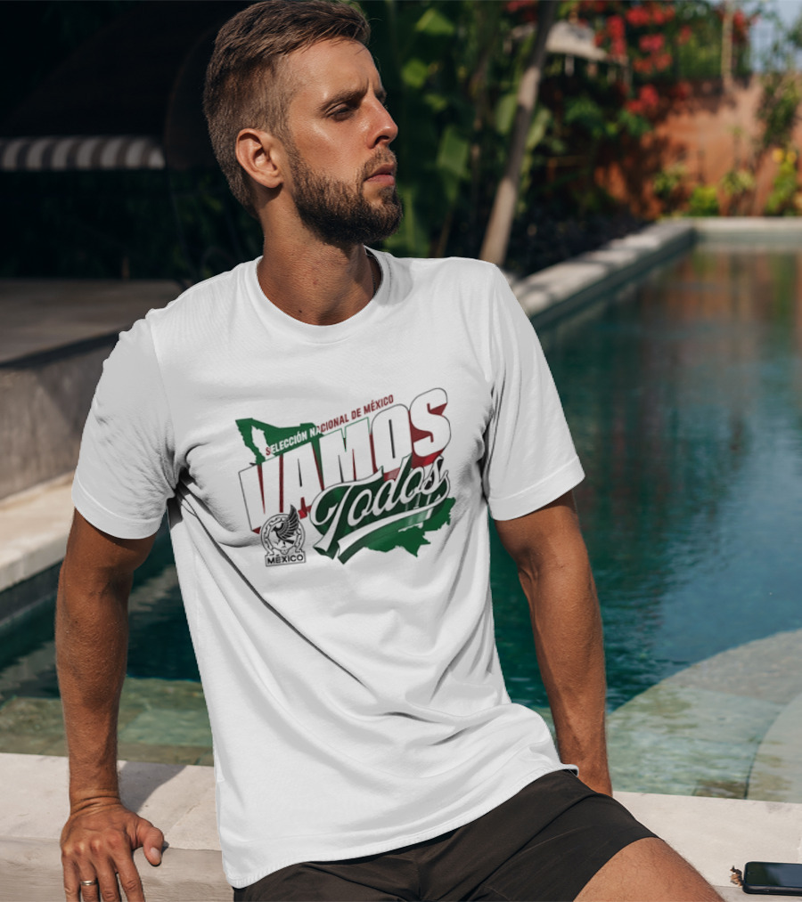 Selección Nacional De México Vamos Todos Map Crest T-Shirt