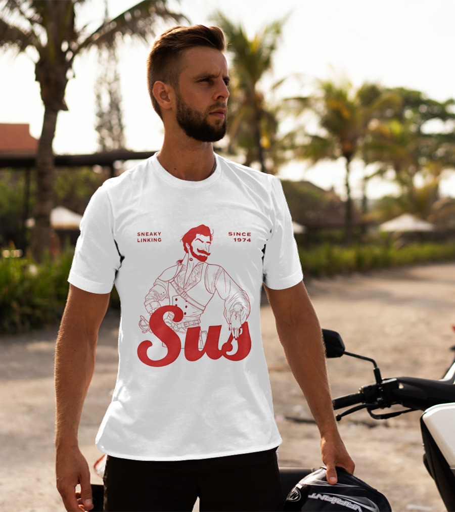 Sneaky Linking Since 1974 Sus Man Red Western T-Shirt
