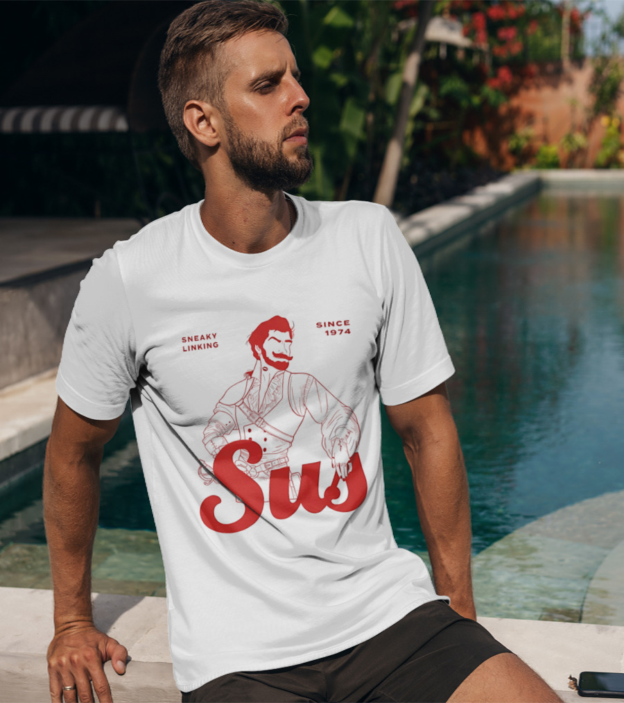 Sneaky Linking Since 1974 Sus Man Red Western T-Shirt