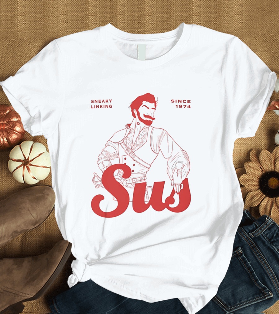 Sneaky Linking Since 1974 Sus Man Red Western T-Shirt