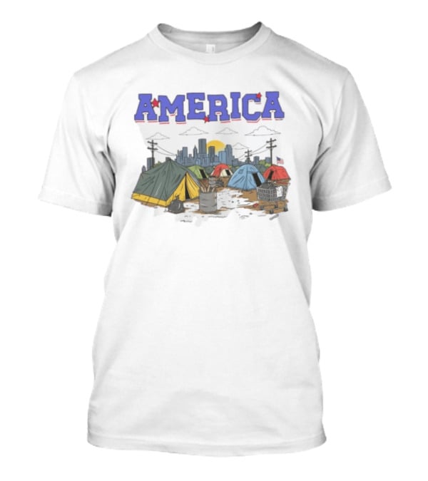 America Cityscape Homeless Encampment T-Shirt