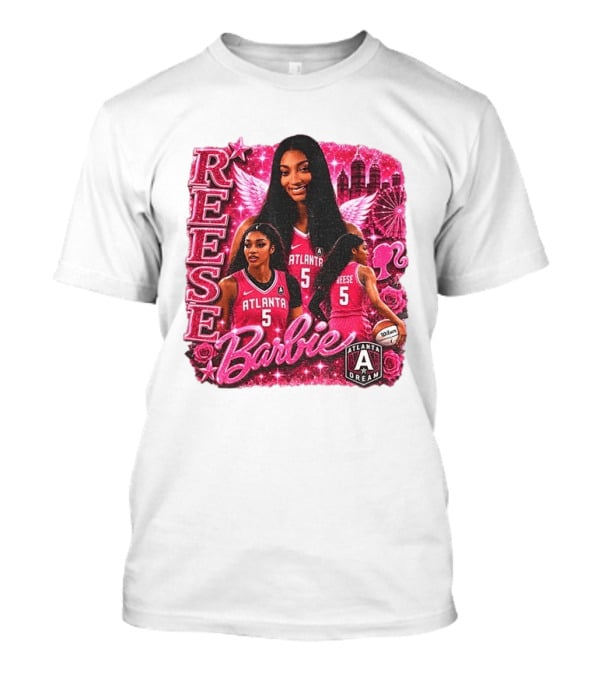 Angel Reese Atlanta Dream Barbie Pink Basketball Collage WNBA T-Shirt