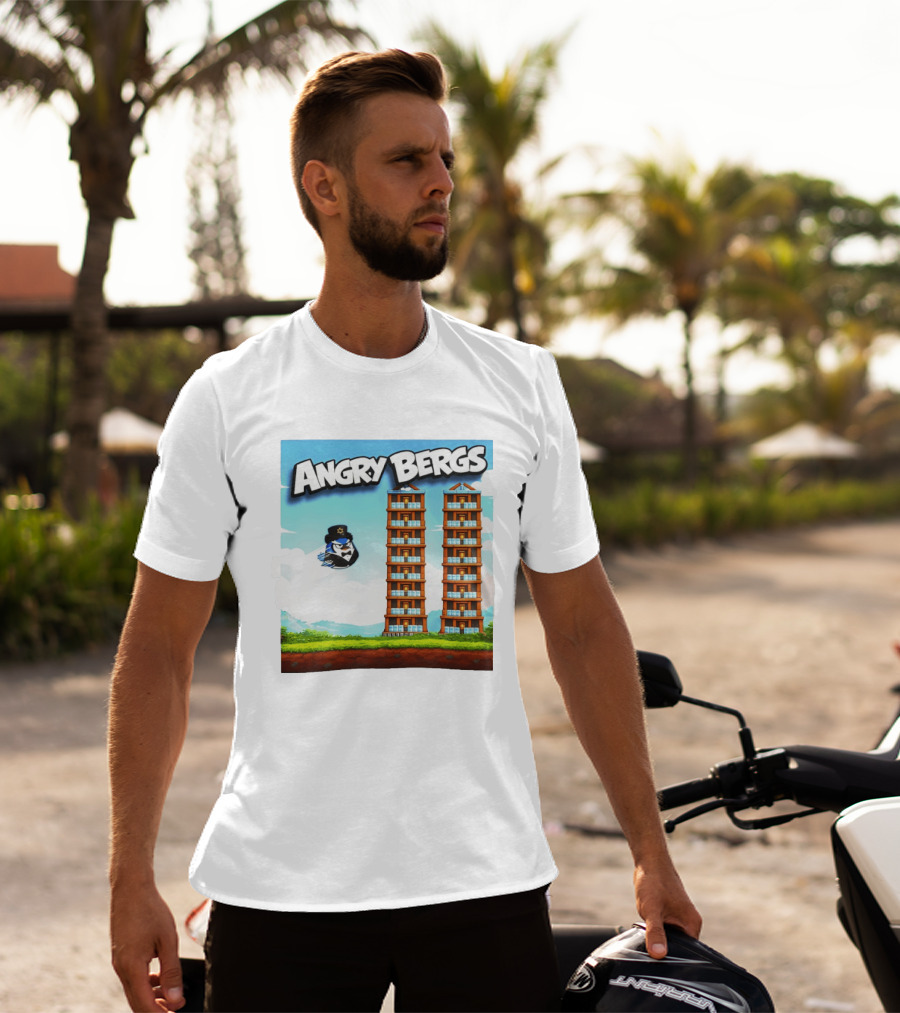Angry Bergs Funny Parody Building Smash блоки Stack Game T-Shirt