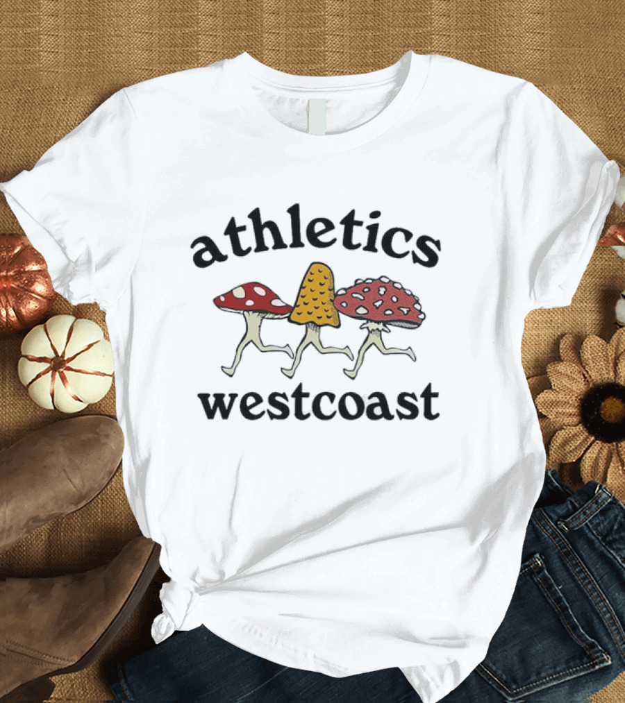 Athletics West Coast Fun Run Mushrooms Running T-Shirt