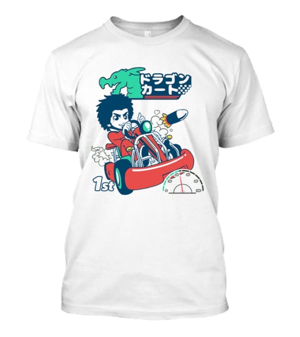 Dragon Kart Japanese Afro Racer 1st Place Red Vehicle Rocket Gauge T-Shirt