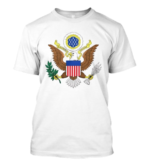 E Pluribus Unum Bald Eagle Olive Branch United States T-Shirt