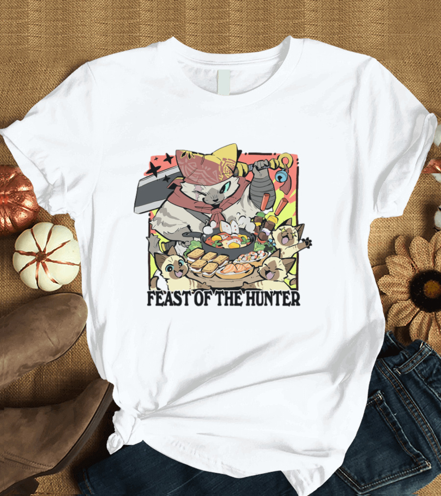 Feast Of The Hunter Cats Cooking Sushi And Food Celebration T-Shirt