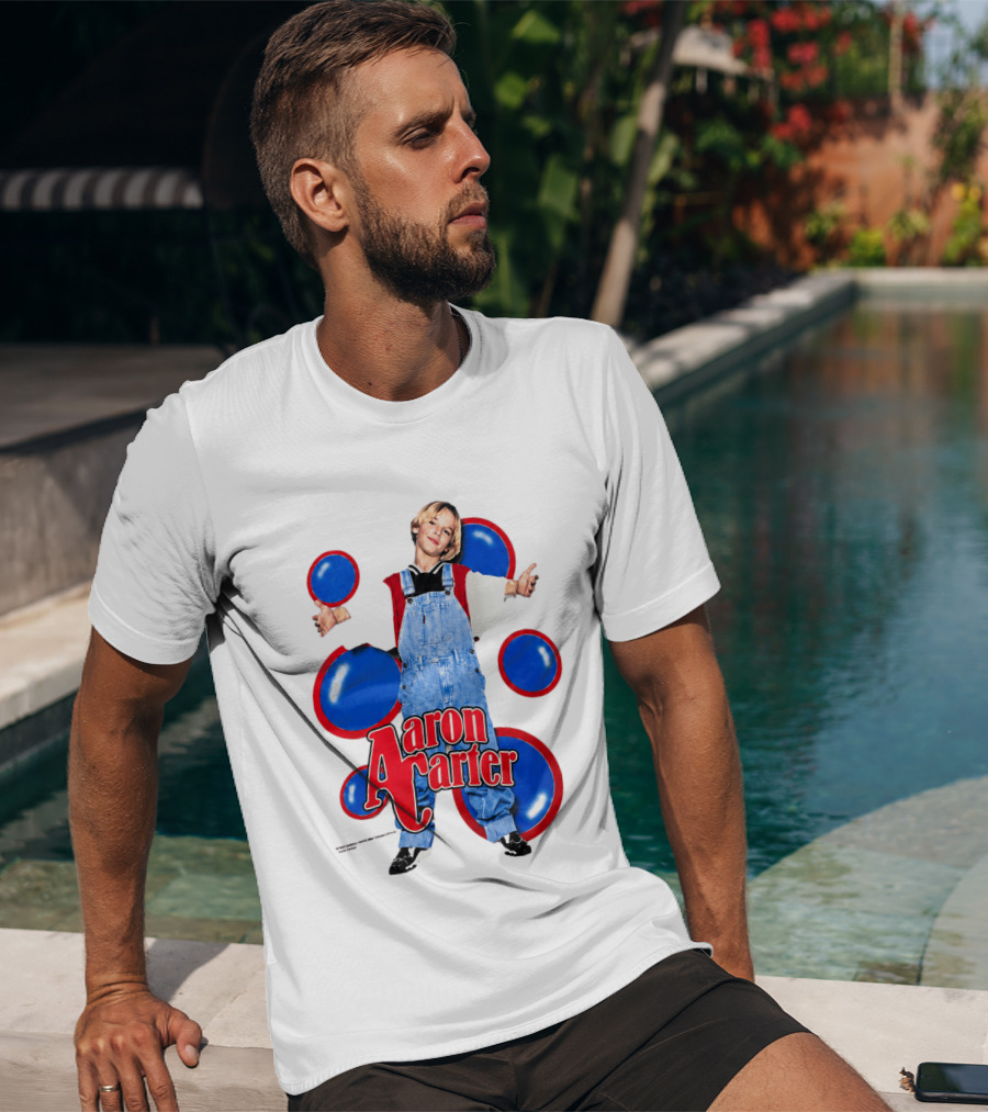 Aaron Carter Overalls Blue Red Circles Fashion T-Shirt